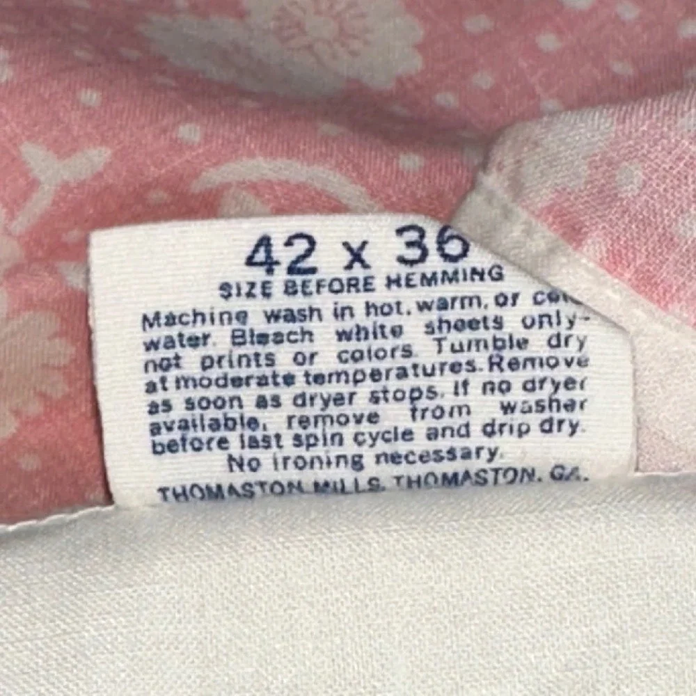 Vintage Thomaston American Mood Pink Floral Muslin Pillowcase Set of 2 No Iron